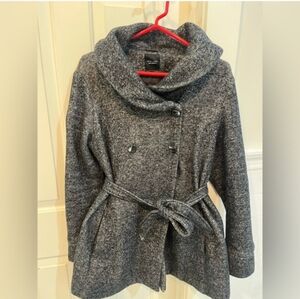 New Look Maternity Coat | Grey Belted Maternity Jacket with Pockets | US Size 8